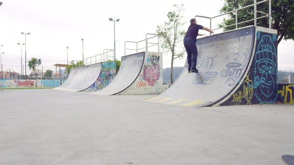 40 years old Adult rolling skating in park