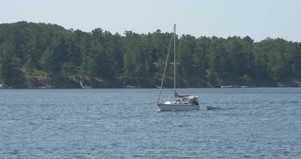 Boat sailing on a lake 