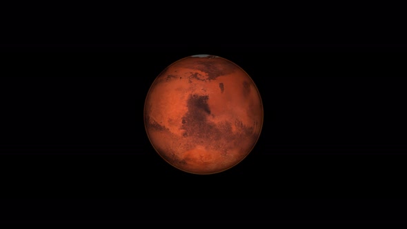 3d Realistic rotated mars animation