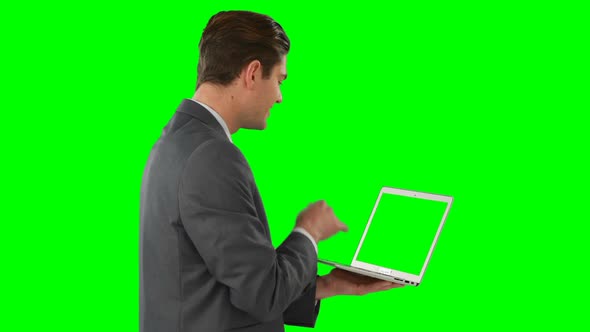 Businessman using laptop