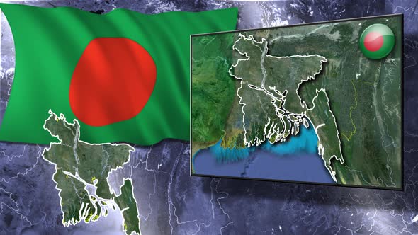 Bangladesh Flag And Map Animation alt