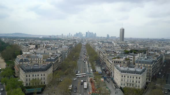 Aerial View of Paris Cityscape