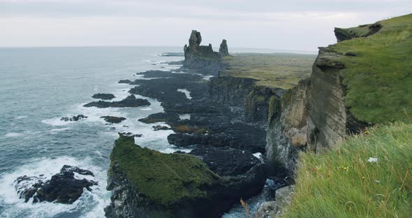 Londrangar Cliffs Located in Snaefellsness Peninsula Iceland