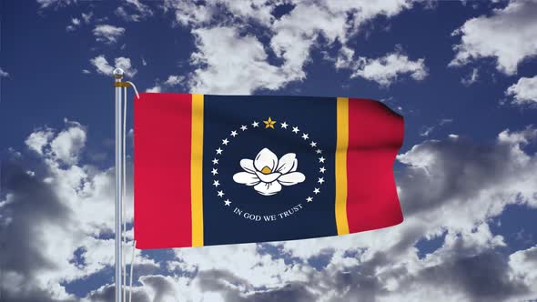 Mississippi Flag Waving 4k