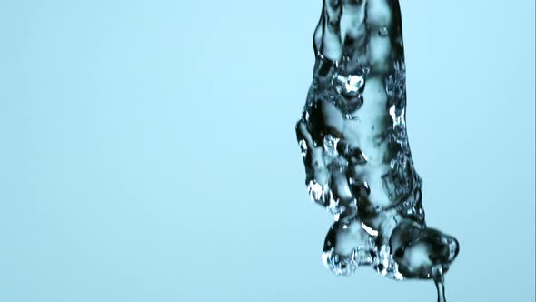 Water pouring and splashing in ultra slow motion 1500fps on a reflective surface - WATER POURS 149