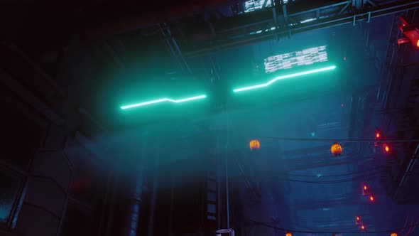 Neon Lights of Futuristic Sci Fi City alt