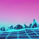 Retro 80s Style Synthwave Sunrise with Palm Trees in Perfect Loop - VideoHive Item for Sale