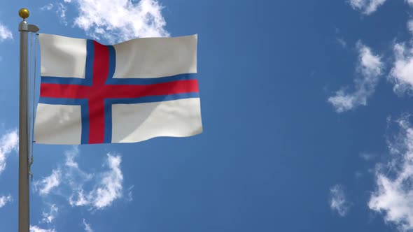 Faroe Islands Flag (Denmark) On Flagpole