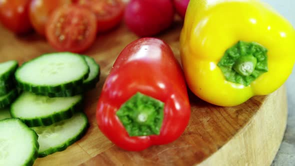 Various vegetables on chopping board