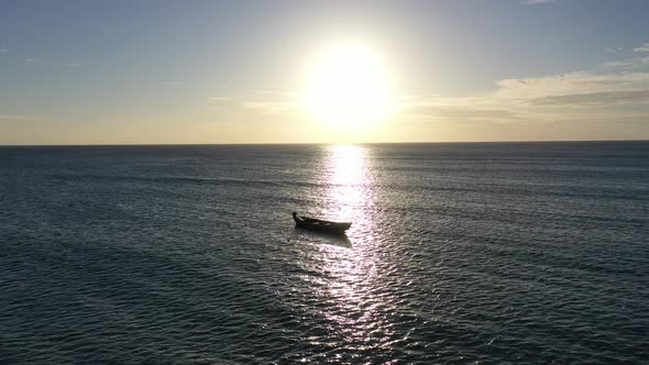 Jericoacoara Brazil. Sunset sky at tropical scenery for vacation travel.