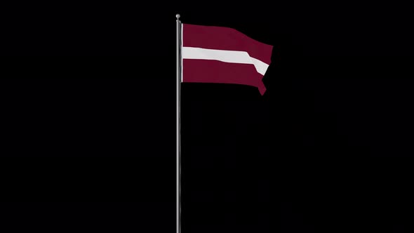 Latvia Flag Pole Loops With Alpha
