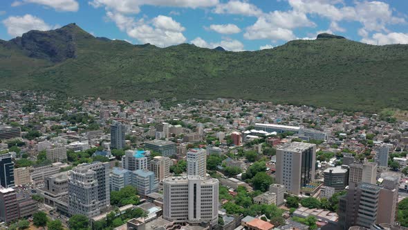 Aerial View Port Louis on Beautiful Sunny Day