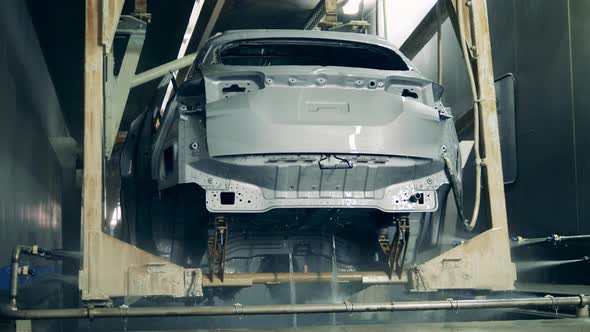 Automotive Carcass in the Plant Unit After Galvanizing