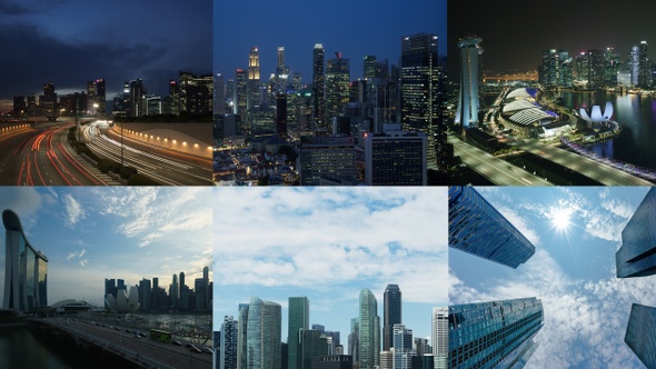 4K Singapore city bundle (6 individual clips)