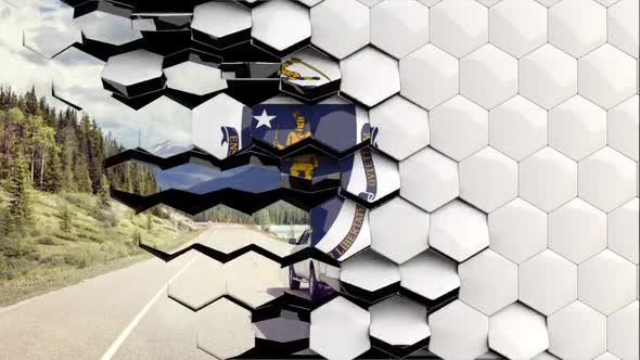 Massachusetts Flag Hexagon Transition - 4K Resolution