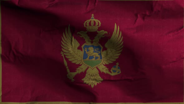 Montenegro Flag Textured Waving Background 4K