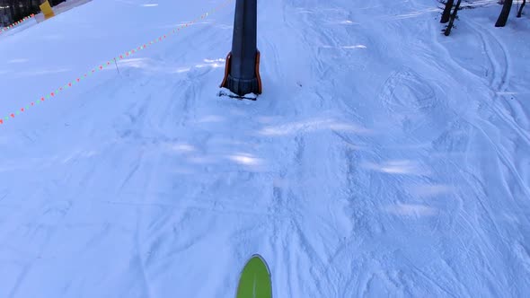 Skier at Chairlift Ski Resort