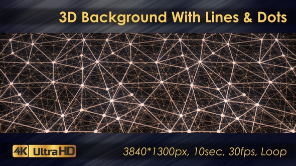 3D Polygon Background With Lines And Dots