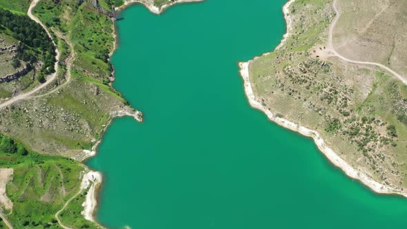 Lake Gizhgit in the Caucasus Mountains