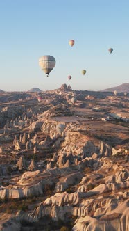 Balloons in Cappadocia Vertical Video Slow Motion