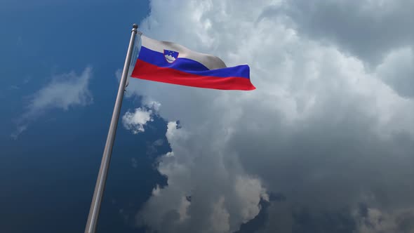 Slovenia Flag Waving 4K