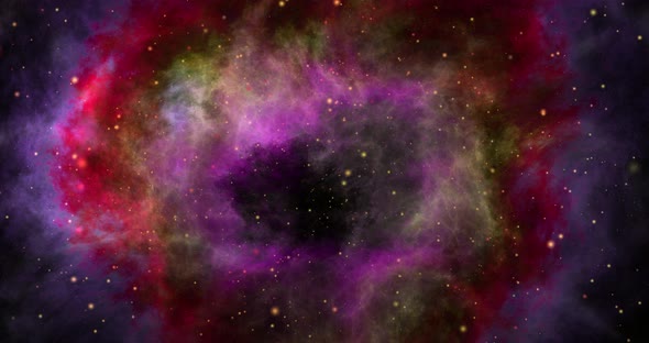 Abstract space illustration animation.Colorful galaxy animation.