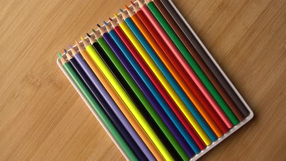 Tips Of Colored Pencils Macro Shot Sketching or School Concept Macro Shot