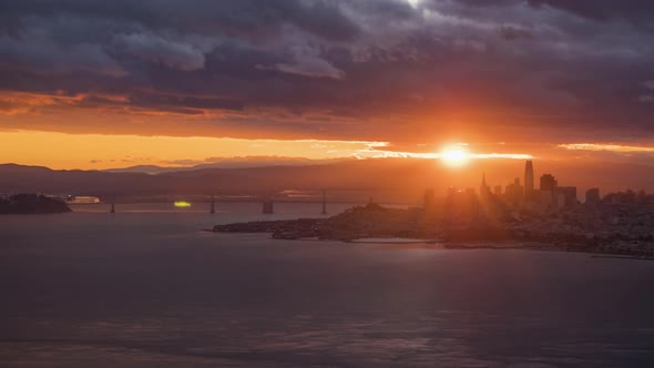 San Francisco Downtown at Sunrise, California, USA