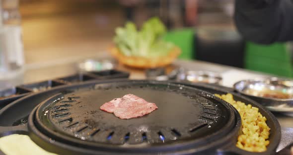 Grilled Koeran Meat in Restaurant