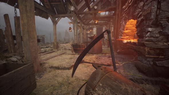 View of Blacksmithing Tools in the Forge