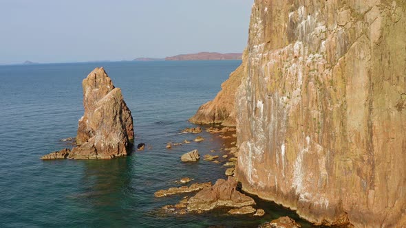 Two Sea Stacks in the Sea
