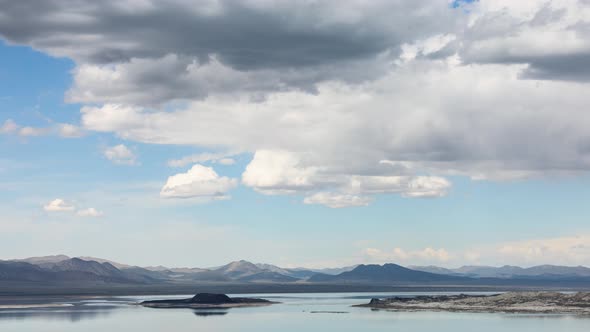 Time Lapse of clouds over Mono Lake in California
