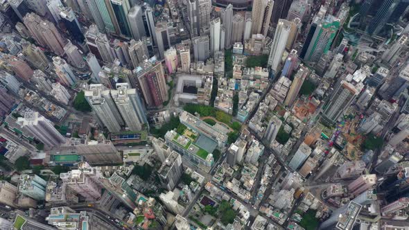 Top view of Hong Kong city