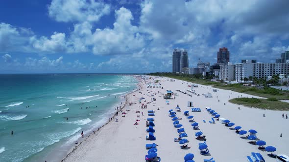 Coast city of Miami Beach Florida United States. Tropical scenery.