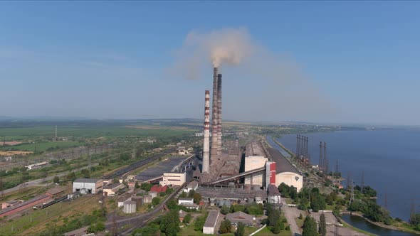 Aerial View of Pipes of Thermal Power Plant