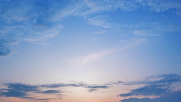 Twilight and dawn sky with cumulus cloud time lapse in an evening 4k footage.