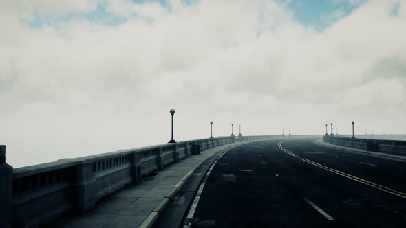 Long Bridge in Misty Fog