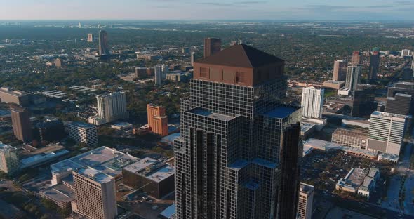 4k Aerial of the Galleria area in Houston, Texas