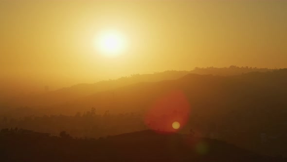 Sunset over the Hollywood Hills