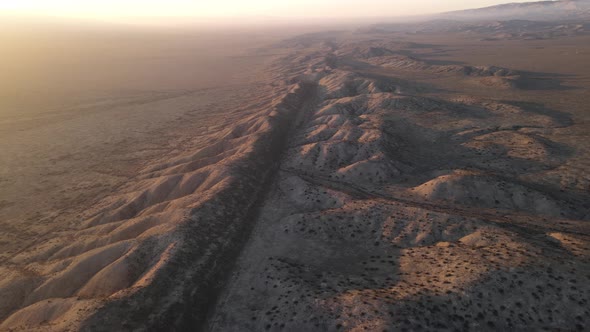 Aerial of the San Andreas Earthquake Fault near Los Angeles