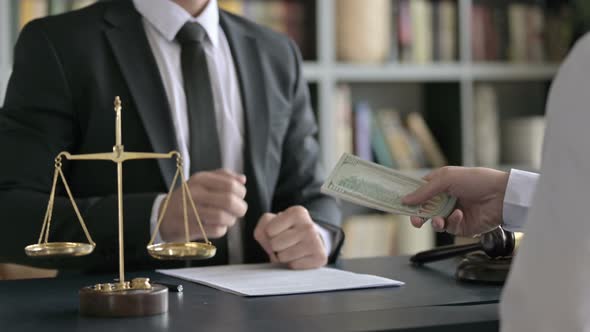 Close Up Shoot of Lawyer Hand Sign To Refuse Taking Money