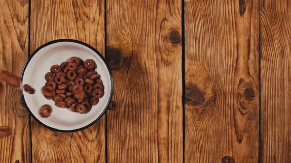 Golden Cereal Hoops Macro Shot