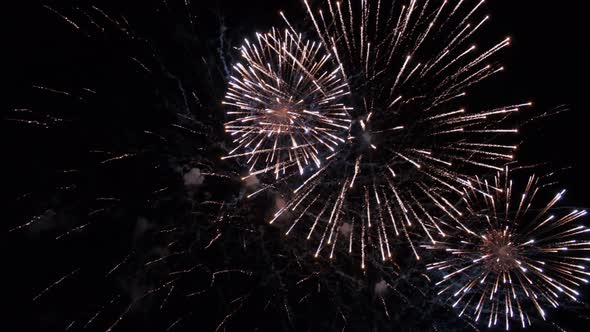 Colorful Fireworks Against the Dark Night Sky During a Festive Event