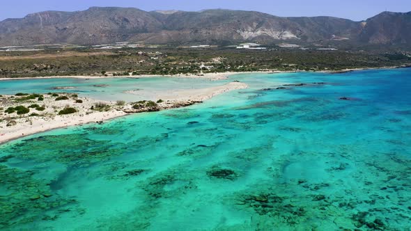 Aerial view of Elafonisi beach.