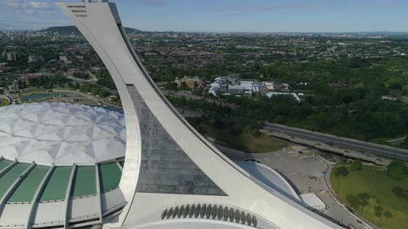 Aerial view of the Montreal Olympic Stadium