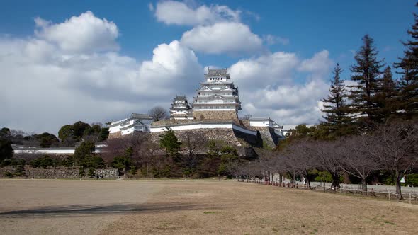 Himeji Castle Hill Fort Park Background Timelapse