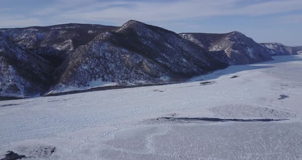 Fly Away From Olkhon Island. Winter.