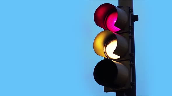 Traffic Light at Sunset.