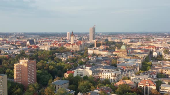 Leipzig Germany . Aerial View of the City Center