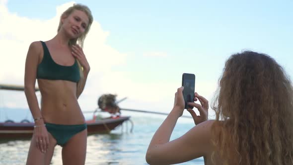 Model Wearing Two Piece Bikini Koh Tean Beach